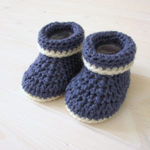 Beginners Crochet Cuffed Baby Booties / Shoes Written Pattern Roll Top Baby Booties image 6