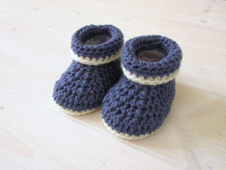 Beginners Crochet Cuffed Baby Booties / Shoes Written Pattern Roll Top Baby Booties zdjęcie 6