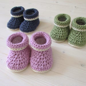 Beginners Crochet Cuffed Baby Booties / Shoes Written Pattern Roll Top Baby Booties zdjęcie 4