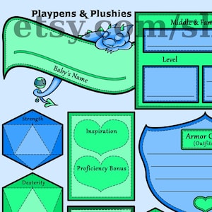 Cercadinhos e peluches - Baby Milestone Tracker | DnD | Livro de memórias para impressão | Gráfico de Desenvolvimento | Ficha de Personagem | PDF