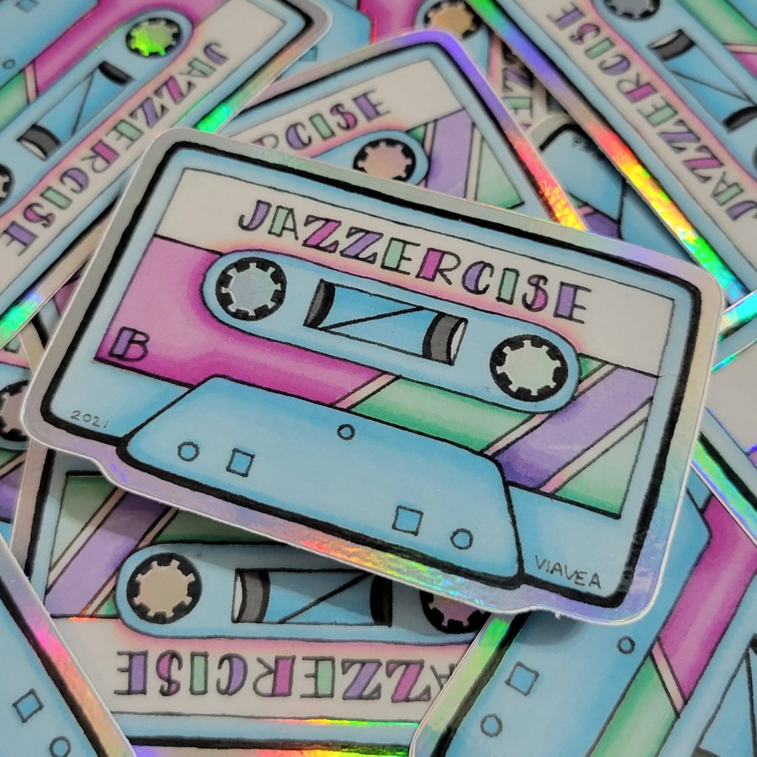 Jazzercise Holographic Vinyl Sticker Original Artwork 80s Retro