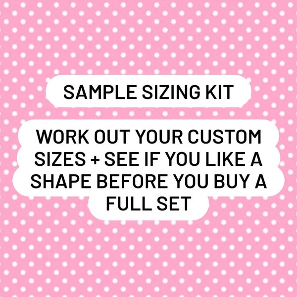 Sample Sizing Guide Pack - Coffin Round Square Oval Almond Short Mid Nail Sizing Tester Pack - 1 of Each Size Nail - PaigesPressOns