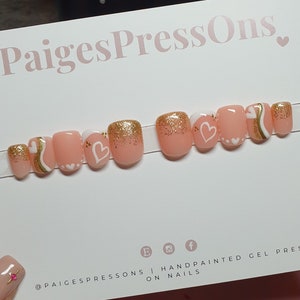 Champagne - Set of 10 Short or Medium Length Round Coffin Stiletto Square Oval Gel False Nails - PaigesPressOns