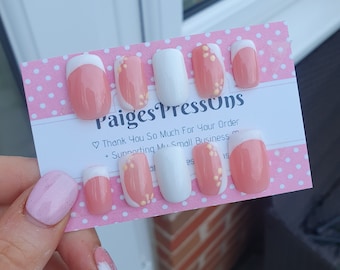 Fresh Meadow - Set of 10 Short or Medium Length Round Coffin Stiletto Square Oval Gel False Nails - PaigesPressOns