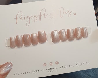Moon - Set of 10 Short or Medium Length Round Coffin Stiletto Square Oval Gel False Nails - PaigesPressOns