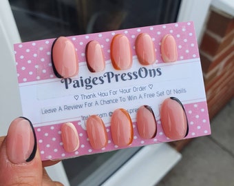 Half Moon - Set of 10 Short or Medium Length Round Coffin Stiletto Square Oval Gel False Nails - PaigesPressOns