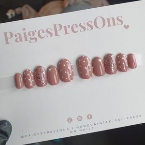 Choose Your Polkadot - Set of 10 Short or Medium Length Round Coffin Stiletto Square Oval Gel False Nails - PaigesPressOns