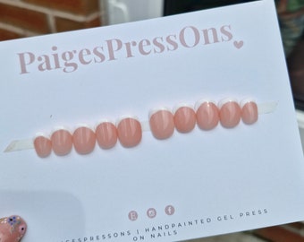 Choose Your French - Set of 10 Short or Medium Length Round Coffin Stiletto Square Oval Gel False Nails - PaigesPressOns