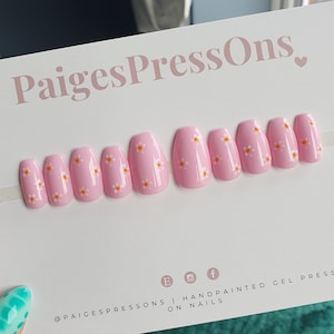 Elige tus margaritas: juego de 10 uñas postizas de gel ovaladas cuadradas, de estilo ataúd, redondas, de longitud corta o media - PaigesPressOns
