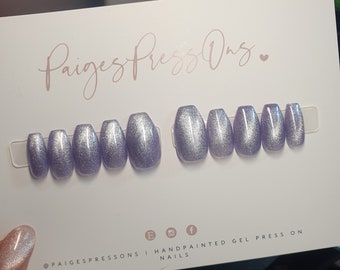 Apollo - Set of 10 Short or Medium Length Round Coffin Stiletto Square Oval Gel False Nails - PaigesPressOns