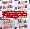 Christmas Collection - Set of 10 Short or Medium Length Round Coffin Stiletto Square Oval Gel False Nails - PaigesPressOns