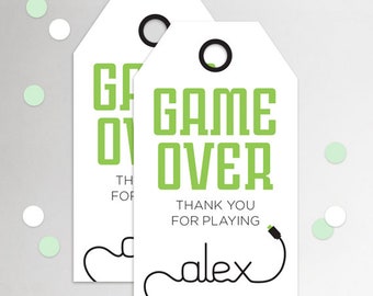 Video Game Party Favor Tags PRINTABLE, Video Game Party Supplies, Video Game Party Favors, Video Game Party, Gamer Party Favors, Gamer Party