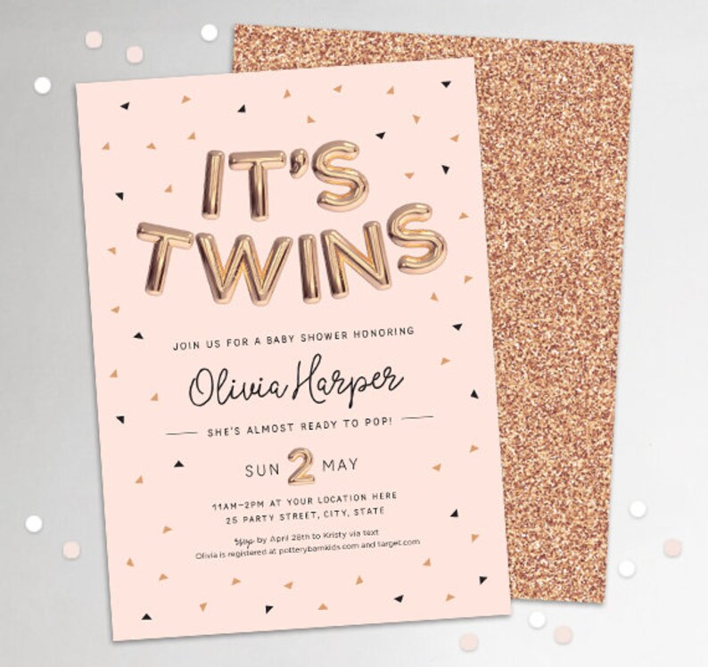 Twins Baby Shower Invites PRINTABLE Baby Shower Invitation - Etsy