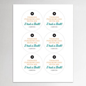Bowling Party Favor Tags PRINTABLE Bowling Party Favors - Etsy