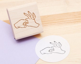 Sex Gesture Fingers Rubber Stamp - Mature Content