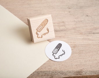 Tampon Rubber Stamp - Mature Content Feminine Hygiene Menstruation