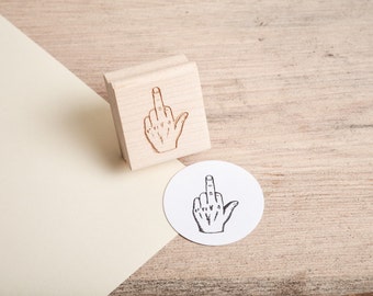 Middle Finger Rubber Stamp - Mature Content