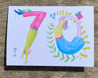 Soixante-dixième, 70e, anniversaire, carte de voeux vierge, carte humoristique, joyeux 70e, joyeux 70e anniversaire, carte du 70e anniversaire