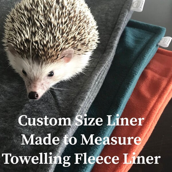 Custom size towel lined fleece cage liner for hedgehog, rat, guinea pig, rabbit (ZooZone, Vivariums, Critter Nation, C&C, Hutch, Ferplast)