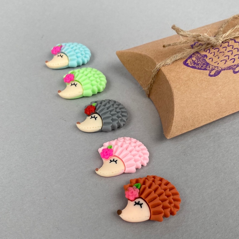 Set of Five Hedgehog Cute Animal Small Etsy UK