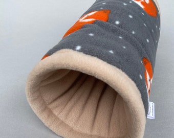 Foxy padded stay open fleece tunnel. Tube. Padded tunnel for hedgehogs, guinea pigs and small pets. Small pet tunnel.