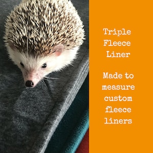 Custom size TRIPLE fleece cage liner for hedgehog, rat, guinea pig, rabbit ZooZone, Vivariums, Critter Nation, C&C, Hutch, Ferplast image 1