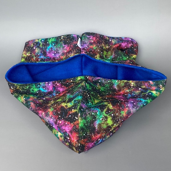 Nebula bonding scarf for hedgehogs and small pets. Bonding pouch. Fleece lined.