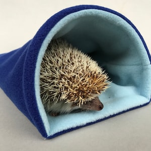 Regular stay open snuggle sack/snuggle pouch/sleeping bag for hedgehog, guinea pig, rat and other small animals. Small pet bedding.