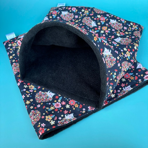 LARGE Flower hedgehogs snuggle sack. Snuggle pouch for guinea pigs