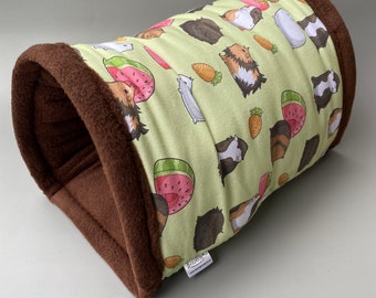 LARGE Guinea pigs stay open tunnel. Padded fleece tunnel. Tube. Padded tunnel for guinea pigs. Small pet cosy tunnel.