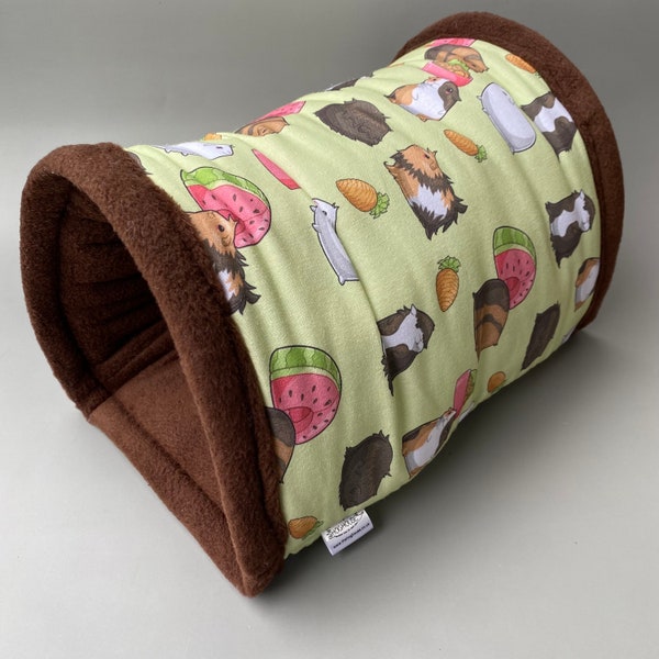 LARGE Guinea pigs stay open tunnel. Padded fleece tunnel. Tube. Padded tunnel for guinea pigs. Small pet cosy tunnel.