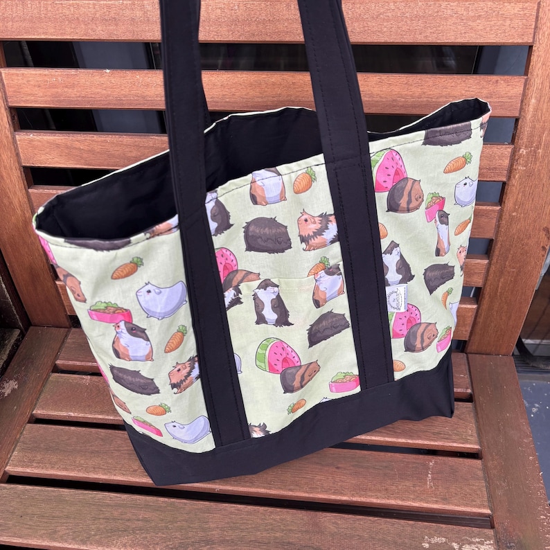 Guinea pigs shopping bag. Reusable tote bag. Pet lover bag. image 1