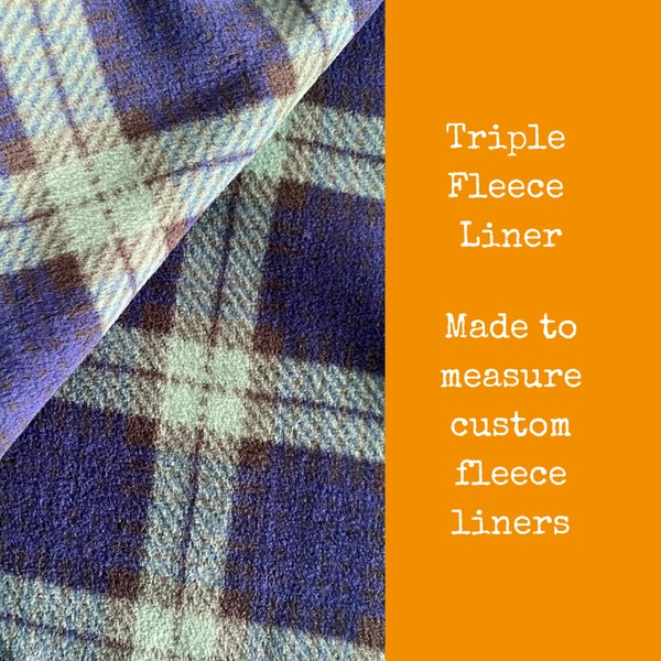 Custom size tartan TRIPLE fleece cage liner for hedgehog, rat, guinea pig, rabbit (ZooZone, Vivariums, Critter Nation, C&C, Hutch, Ferplast)