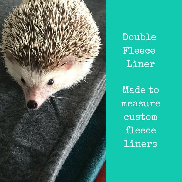 Custom size DOUBLE fleece cage liner for hedgehog, rat, guinea pig, rabbit (ZooZone, Vivariums, Critter Nation, C&C, Hutch, Ferplast)