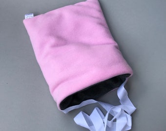 Padded fleece bonding bag, carry bag for hedgehog. Fleece lined pet tote. Pet travel bag.