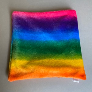 LARGE rainbow cuddle soft snuggle sack. Sleeping bag for hedgehogs, guinea pigs and other small animals. Small pet sleeping bag. image 8