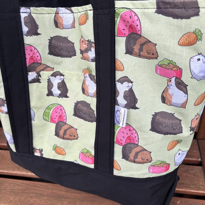 Guinea pigs shopping bag. Reusable tote bag. Pet lover bag. image 3