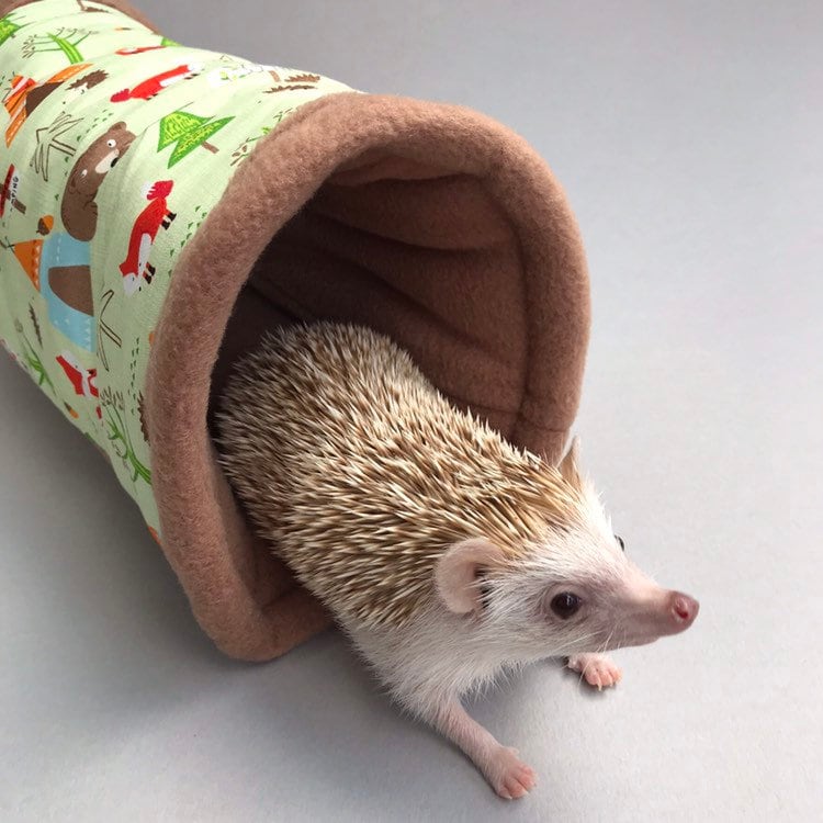 Camping animals stay open tunnel. Padded fleece tunnel. Tube. Padded tunnel for hedgehogs, rats and small pets. Small pet cosy tunnel.