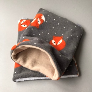 Fox snuggle sack and bath sack set. Cuddle pouch. Towel. Feece bath set.