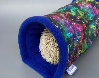 Nebula stay open tunnel. Padded fleece tunnel. Tube. Padded tunnel for hedgehogs, rats and small pets. Small pet cosy tunnel.