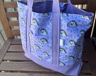 Happy Quills shopping bag. Reusable tote bag. Pet lover bag.