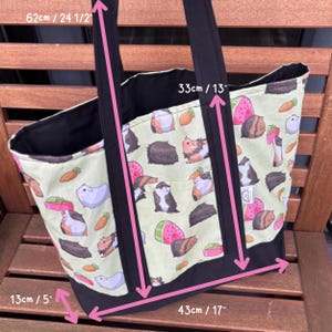 Guinea pigs shopping bag. Reusable tote bag. Pet lover bag. image 9