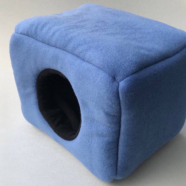LARGE fleece guinea pig bed. Cosy cube. Cuddle Cube. Snuggle house. Fleece hidey. Padded house for guinea pig.