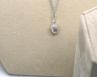 Conjunto de collar y pendientes de bellota, bañados en plata, joyería del bosque