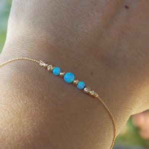 Opal bracelet, opal bead bracelet, minimal bracelet, opal gold bracelet, tiny opal bracelet, beaded bracelet, opal jewelry