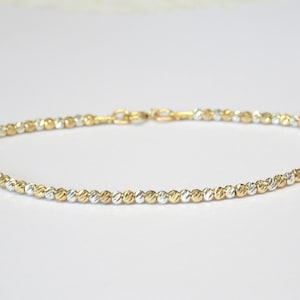 14k Gold filled Diamond Cut Sparkling Beaded Bracelet, Dainty Gold filled Bracelet, Gift For Her