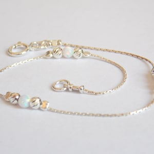 Opal bracelet - Silver Opal bracelet -  white opal bracelet -Sterling silver bracelet - bridal bracelet - Delicate bracelet - Simple bra