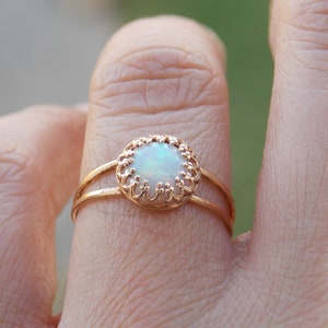 Opal Ring,opal gold ring,White opal ring,dainty opal ring,ladies opal Ring,Engagement gold ring,tiny opal ring,opal statement ring
