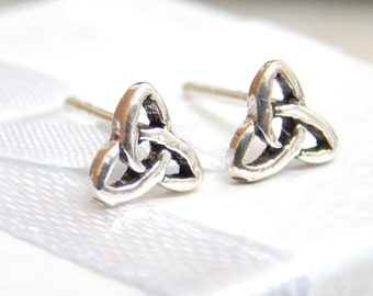 Tiny Studs - 925 sterling silver post earrings - everyday earrings - small studs - simple stud earrings - Celtic Knot studs