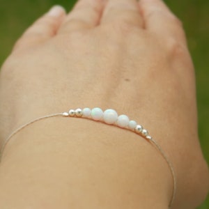 sterling silver Opal bracelet, opal bead bracelet, minimal bracelet, opal gold bracelet, tiny opal bracelet, beaded bracelet, opal jewelry